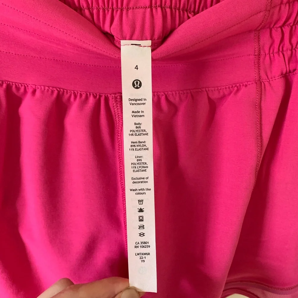 lululemon Hotty Hot HR Lined Short 2.5" Sonic Pink Size 4 New BNWT - Picture 5 of 15